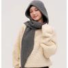 Women's Hooded Plush Ball Knitted Scarf