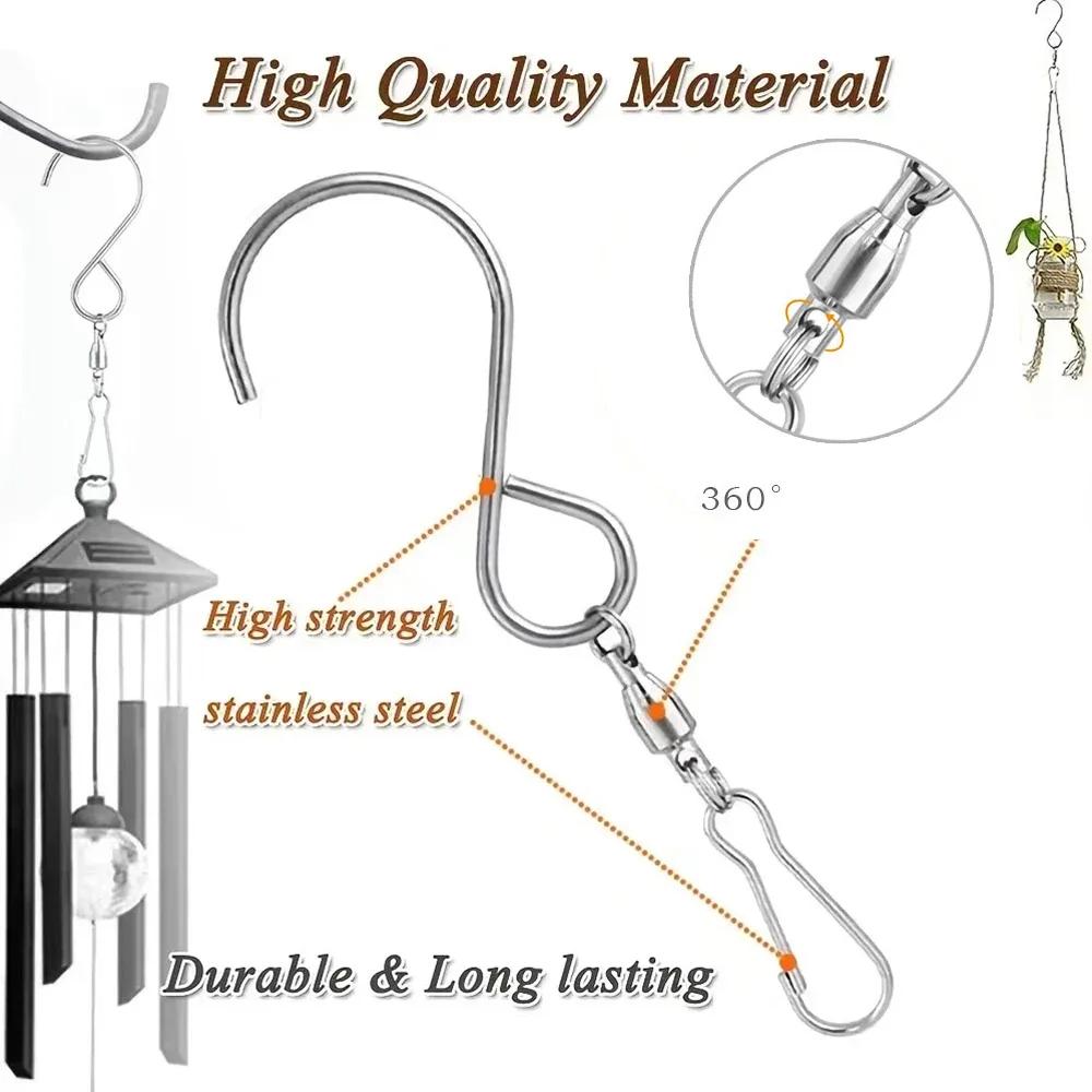20/1Pcs Swivel Hooks Clips for Hanging Wind Spinners Wind Chimes Crystal Twisters Party Tools Kitchen Bedroom Rotating S Hooks