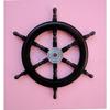 Nautical Handcrafted Wooden Ship Wheel - Home Wall Decor (24 Inches, Black)