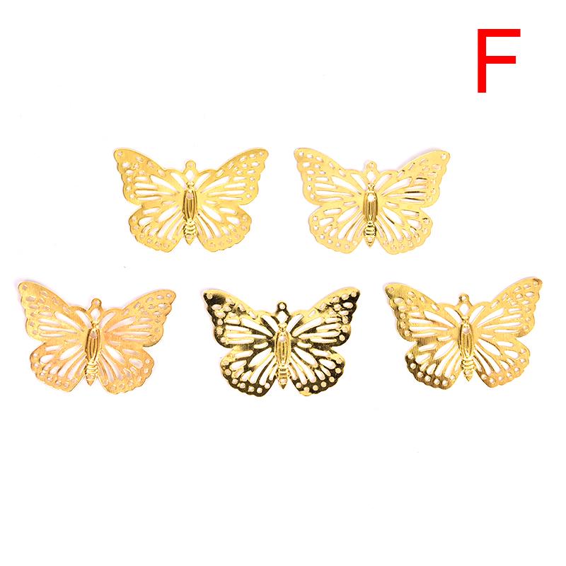 50 шт./компл. золотые металлические филигранные полые подвески-бабочки ремесло DIY изготовление ювелирных изделий
