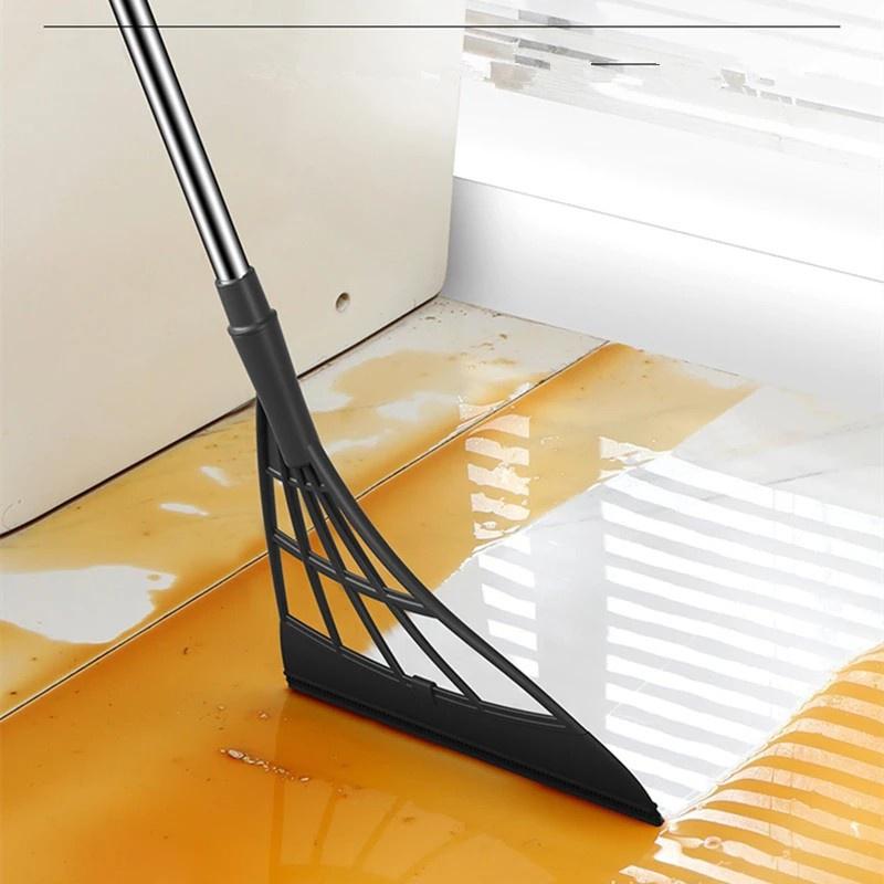 Волшебная силиконовая метла с длинной ручкой/Влажная и сухая двойного назначения, стеклоочиститель для окон, очистка волос от пыли домашних животных/волос с антипригарным покрытием/щетки для бытовой чистки, инструменты