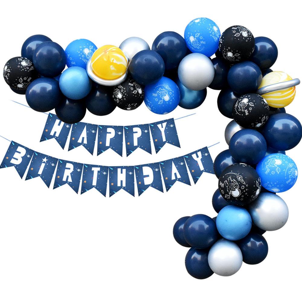 Пакет набора для детского дня рождения в космической тематике, серия «Звездное небо», воздушный шар из алюминиевой фольги в виде ракеты, оформление для мероприятий