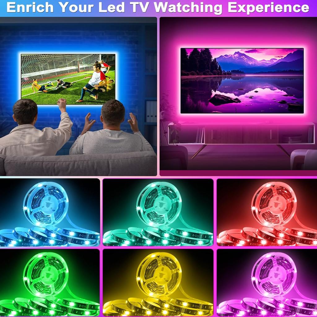 Music Sync RGB LED Strip Light SMD 5050 5V 30LEDs/m 20keys Remote USB Smart Game Rhythm TV Backlight Lamp,New Year Home Decoration