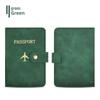 Leather Passport Protection Set with Edge-Bound PU Holder and Document Storage Bag