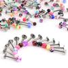 10/30/50Pcs 16G Ball Lip Rings Labret Bars Stainless Steel Stud Body Piercing