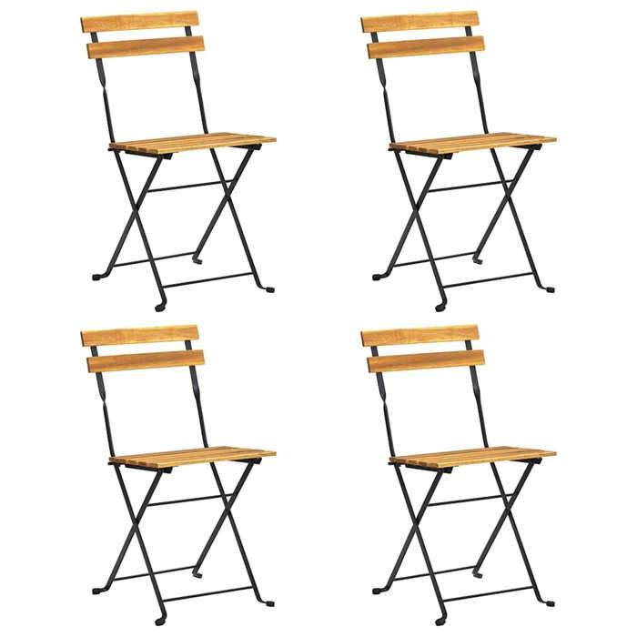 Maison Exclusive - Chaises de bistrot pliantes, lot de 4, en bois d'acacia massif