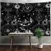 Гобелен Солнца Таро, настенный Гобелен Мандала, черно-белый колдовство, научная фантастика, богемный TAPIZ, домашний декор для комнаты