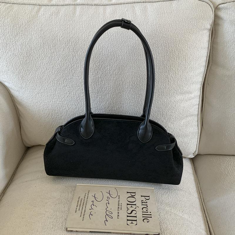 Нишевая мода ретро замшевая сумка-ракушка женская новая сумка на плечо под мышку повседневная для работы портативная сумка-багет