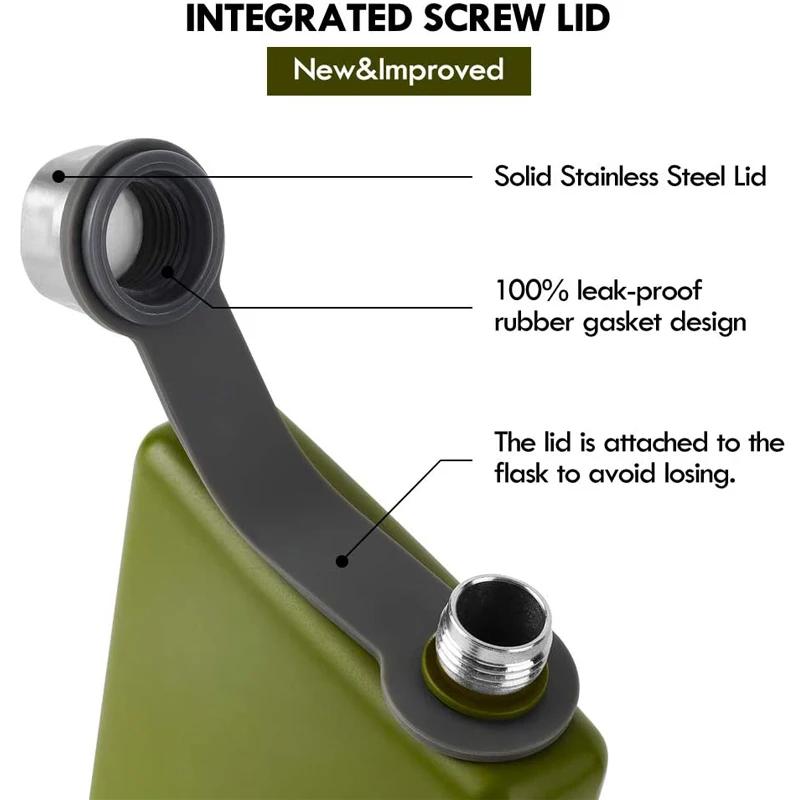 Фляга премиум-класса на 9 унций с воронкой, герметичная фляжка для кемпинга, виски, вина, портативная фляжка из нержавеющей стали, дорожная посуда для напитков