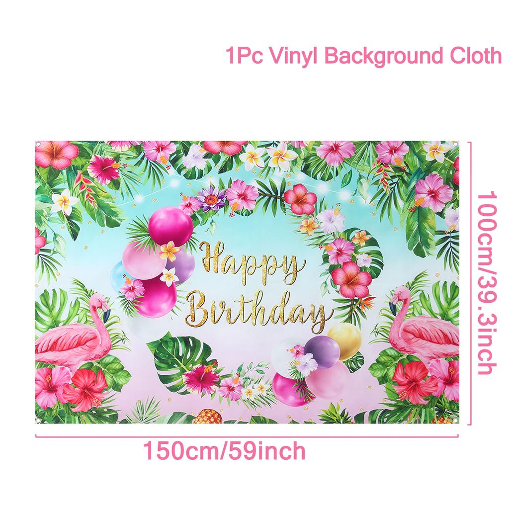 Hawaii Tropical Photography Backdrop Seaside Flamingo Birthday Party Decoration Background Summer Hawaii Theme Party Supplies