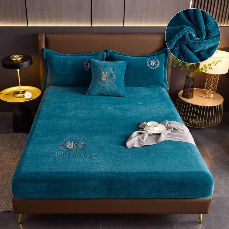 Cheaper Thicken Velvet Bed Cover Elastic Bed Sheets Set Mattress Cover Soft Queen King Solid Color 90/150/x200 For Home Decor
