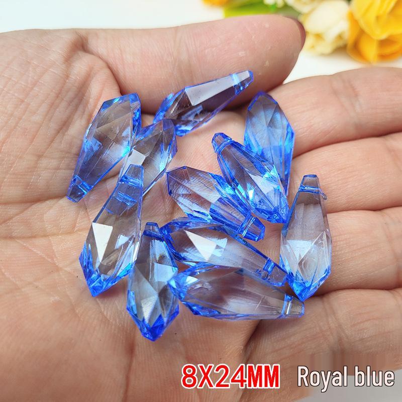 Crystal Pillar Lampshade Beaded Curtain Accessories - 8x24MM Water Drop Transparent Acrylic Loose Beads Pendants