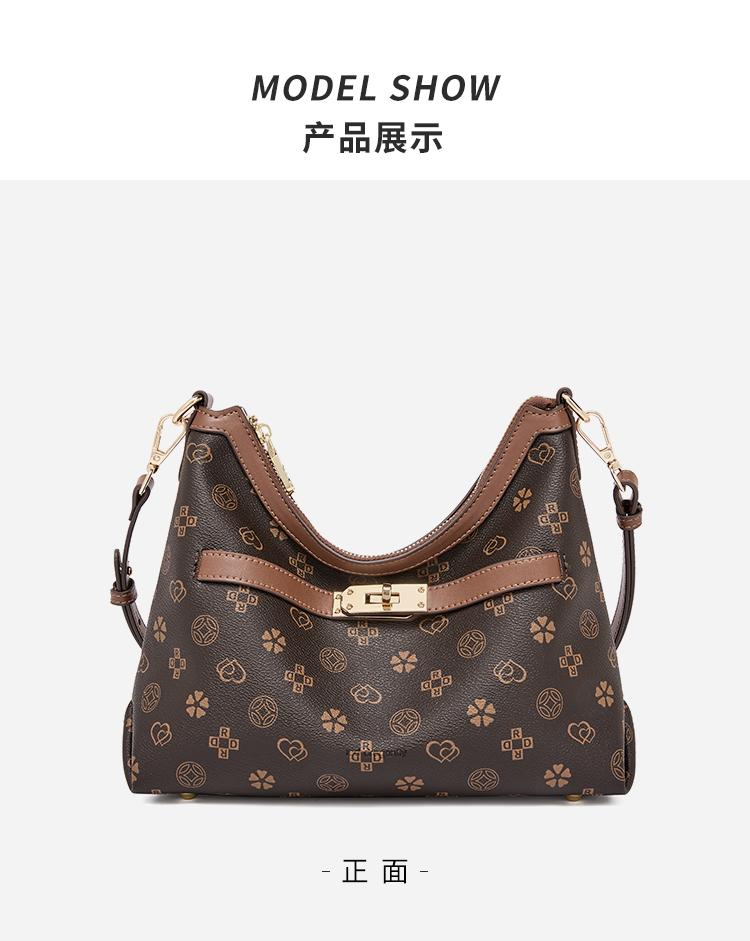 Red Dragonfly 2026 New Women's Bag Fashionable and Premium Crossbody Bag Versatile Printed Retro Shoulder Bag