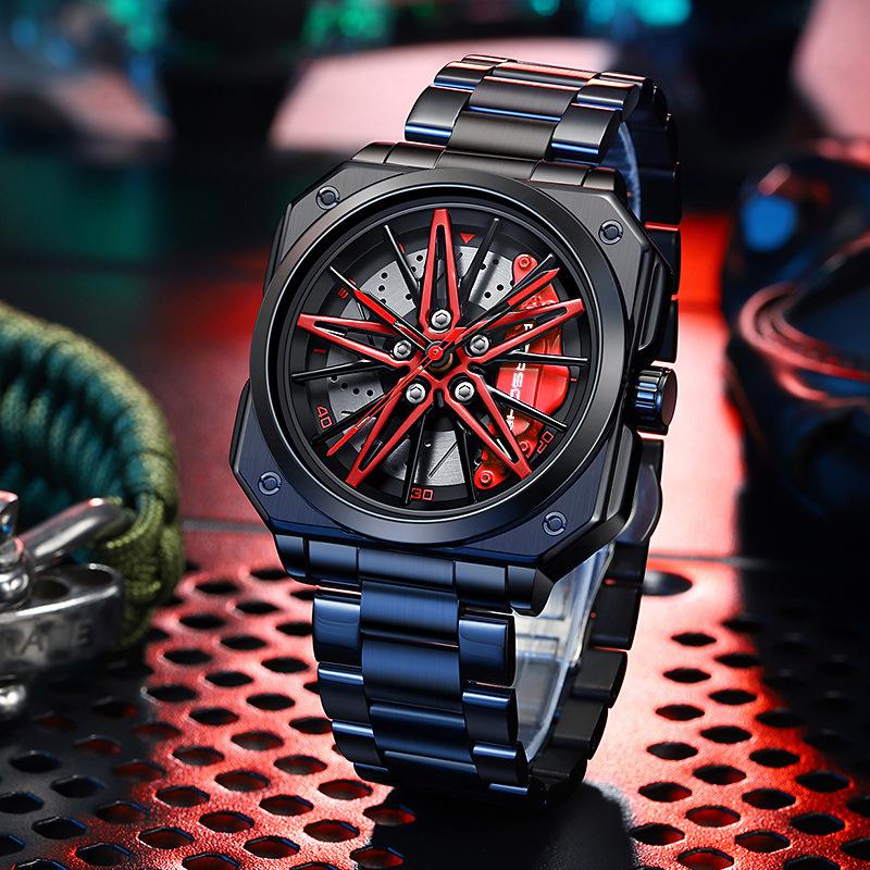 SVJ Мужские часы Высококачественные подлинные часы Black Knight Wheel с вращающимся циферблатом и светящейся таблицей модификаций