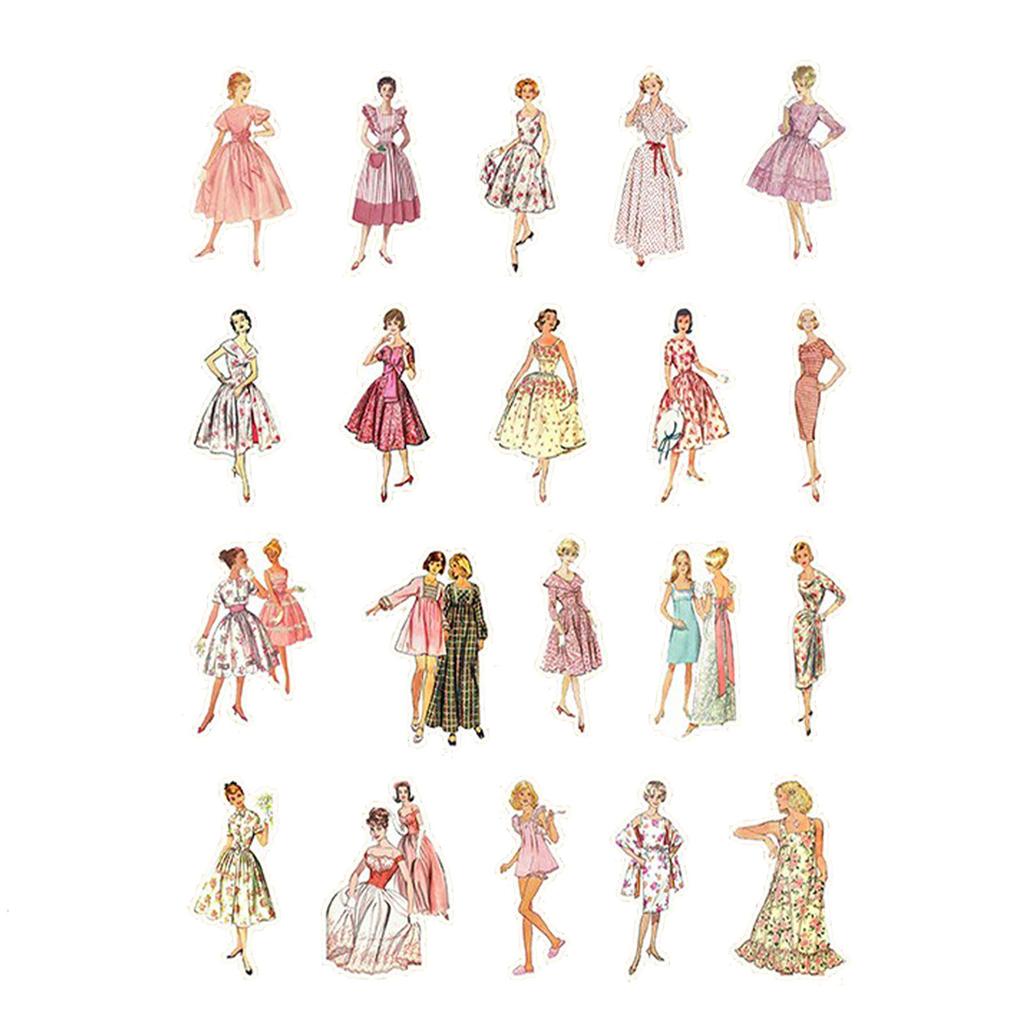 Винтажные женские наклейки, декоративные ретро-эстетичные наклейки для альбома, альбома, дневника