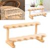 Solid Wood 2 Layer Decorative Riser Stand Collectible Showcase For Miniature Dolls Blind Boxes Fragrance Display Case