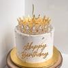 Large Crown Cake Topper Happy Birthday Party Cake Decoration Metal Gold Silver Crystal Crown Wedding Bridal Hair Accessories