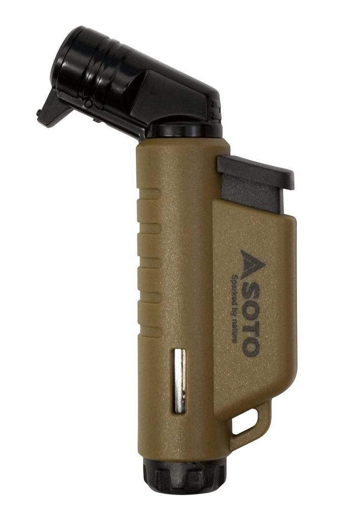 SOTO Ultra Small Powerful Windproof Burner Torch Gas Refillable Lightweight Compact Daily Use Climbing Camping Microtorch ACTIVE HORUS Coyote