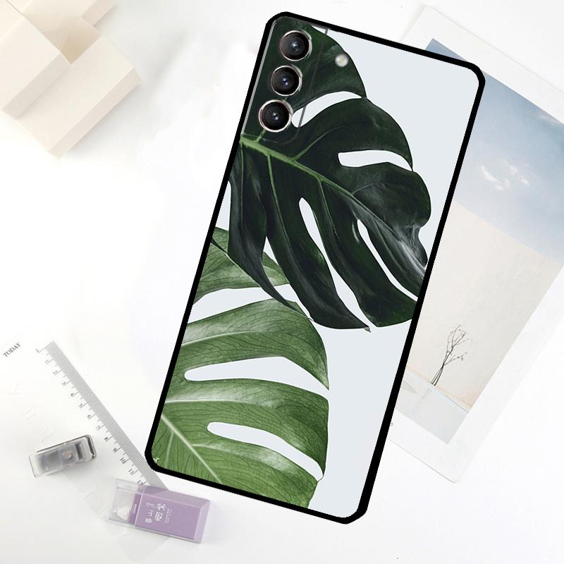Чехол для телефона Monstera Green с листьями для Samsung Galaxy S20 FE S21 S22 S23 S24 S25 S26 Ultra S10 S25 Plus S25 FE