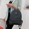 Fashion Rivet Women Backpack Brand Gothic Style Leahter PU Backpack Purse Large Capacity School Bags Designer Black
