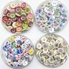 New 15Mm Round Button With Multiple Monograms Mixed Color Pattern Buttons Love Scrapbook Wedding Decoration Sewing Accessories