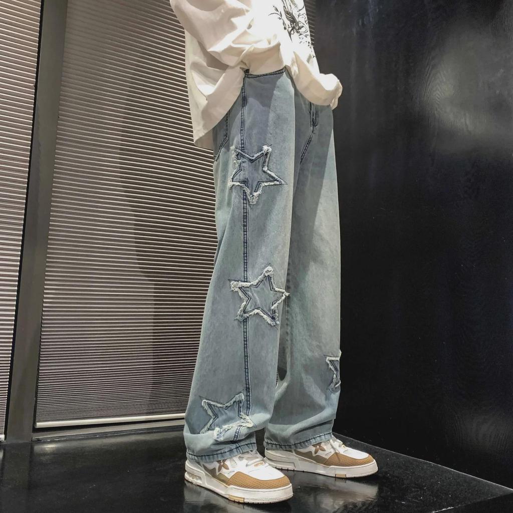 Модные мужские джинсы American Star Wide-Leg Flared - Летний уличный стиль