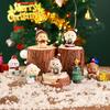 Christmas Miniature Figurines Mini Resin Santa Claus/Snowman/Tree/Bear/Rabbit Figurine 3D Cute Christmas Statue for Desk Decor Dollhouse Accessory
