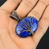 Древо Жизни Синий Сапфир Драгоценный Камень Медная Проволока Обруч Ручной Работы Кулон Ювелирные Изделия Для Свадебный Подарок
