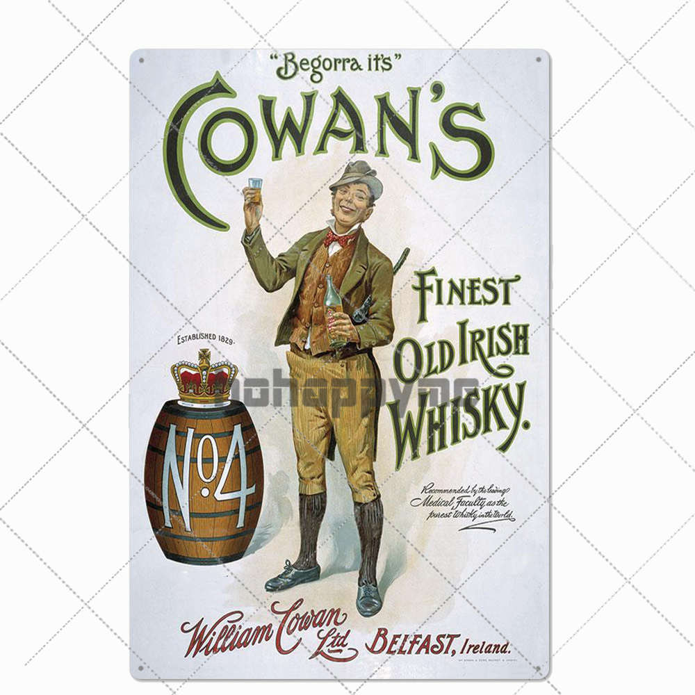 Beer Vintage Metal Tin Signs Bar Poster Pub Club Cafe Wall Decoration Retro Plaque Home Decor 20*30cm