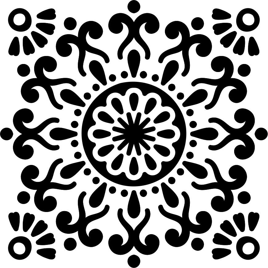 Printtoo Изготовление карточек Квадратный деревянный резиновый штамп Штампы с цветочным рисунком мандалы-2 x 2