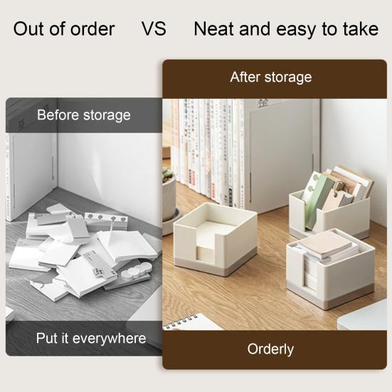 Ящик для хранения большой емкости, гладкий пластик для письма, портативные канцелярские принадлежности, держатель для кубиков для заметок, школьные принадлежности