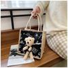 Simple Fashion Cute Bear Handbag Cartoon Canvas Bag Portable Fabric