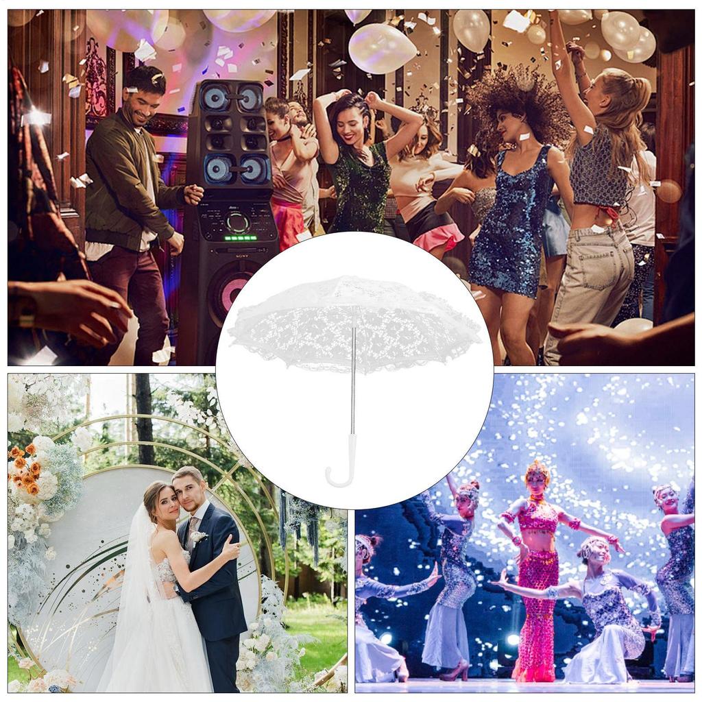 42СМ Зонт из кружева с цветочным узором Свадебное украшение Винтажная вышивка Свадебный кружевной зонтик Реквизит для фотосессии Зонт от солнца для улицы