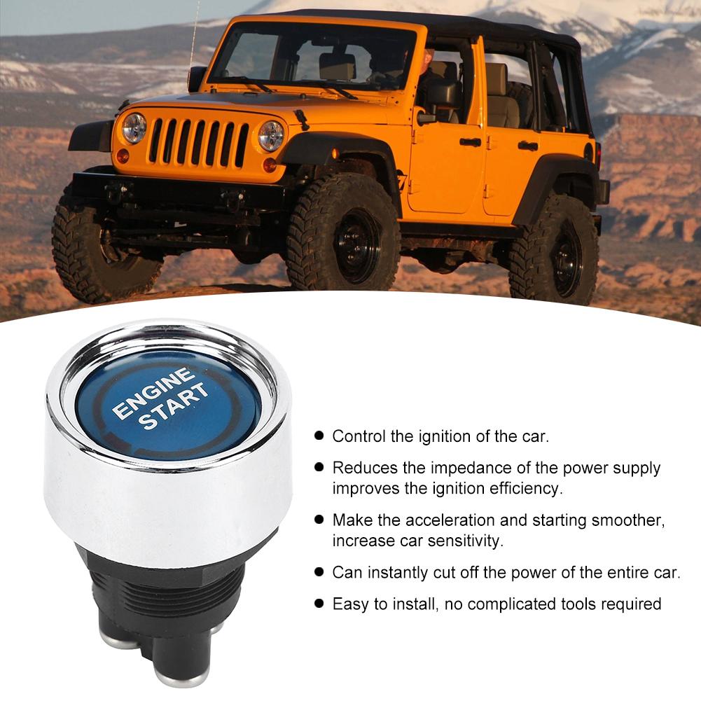 LED Engine Start Ignition Starter Engine Start Stop Button for RVs Racing Car