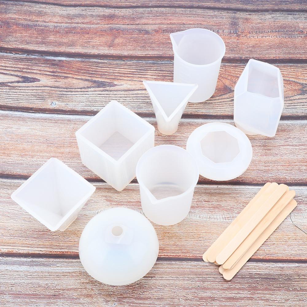 18Pcs Easy Release Resin Casting Mold Reusable DIY Jewelry Tool Silicone Mold Set For Paperweights