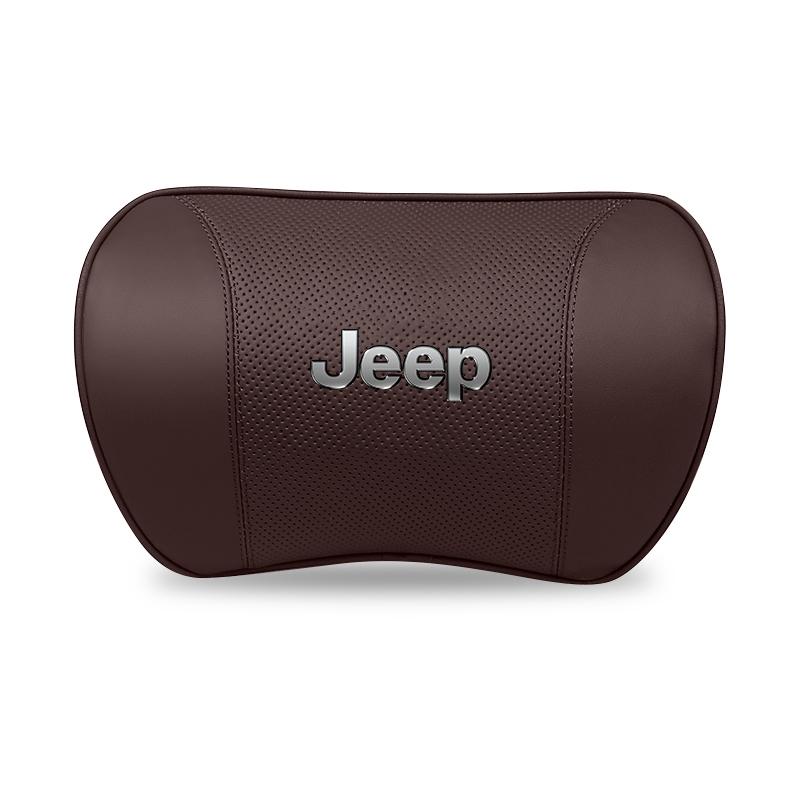 Car Leather Headrest Seat Lumbar Support Waist Cushioning For Jeep Grand Cherokee Wrangler JK Gladiator Compass Renegade Avenger