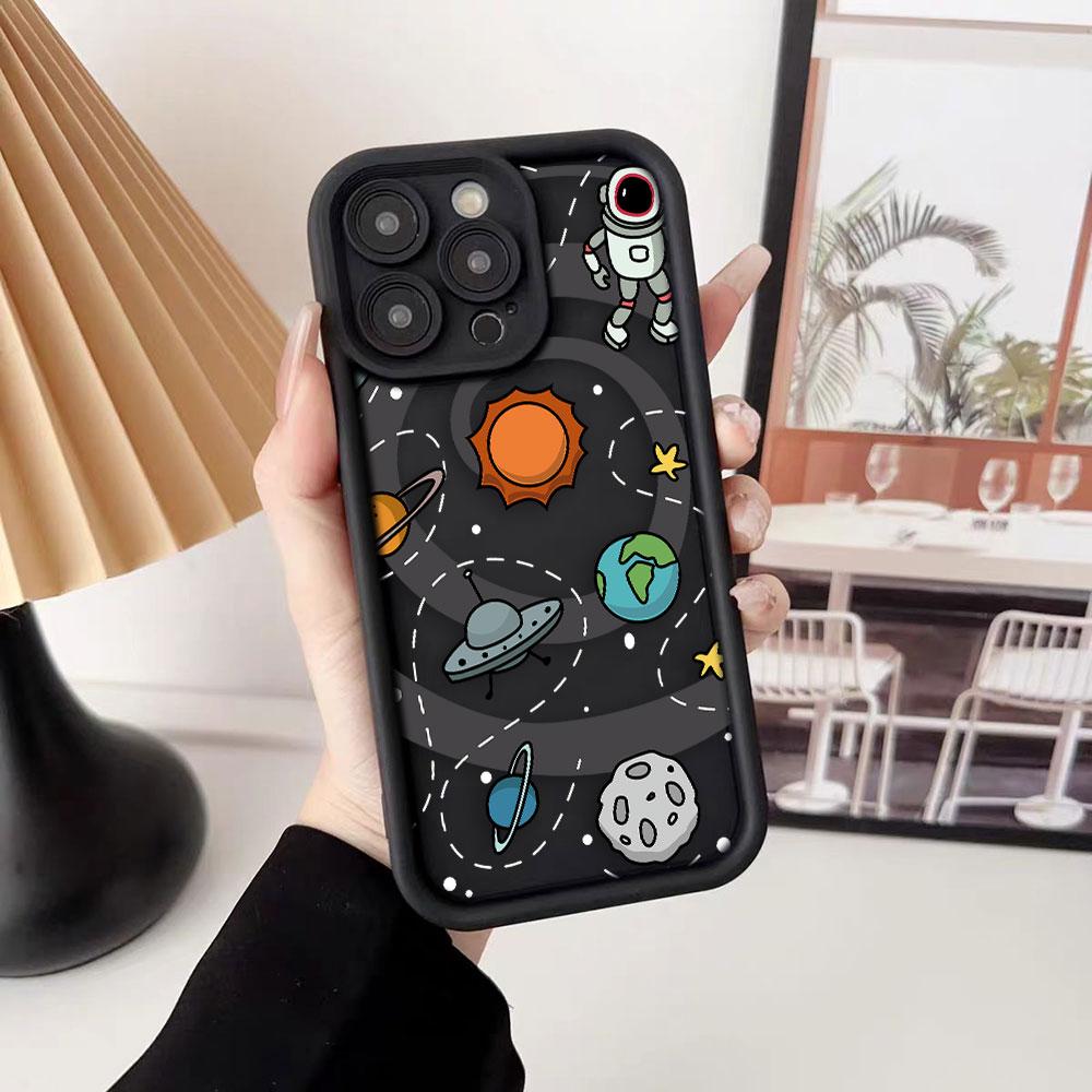 Чехол для телефона Астронавты Космос Звезды Планеты Для iPhone Apple 17 AIR 16 16E 11 12 13 14 15 XR Plus Pro Max DIY Ударопрочный Чехол