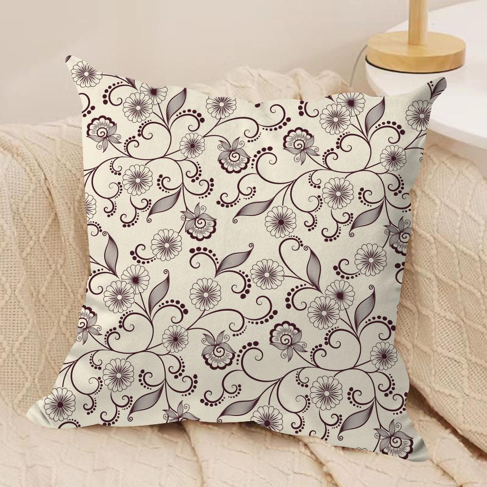 Luxury Khaki Pattern Cushion Cover Soft Plush Fabric DoubleSided Printed Cushion Covers for All Seasons Modern HomeDecor Gift