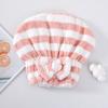 1pcs Dry Hair Towel Quick-Drying Hair Cap Shower Cap for Women Striped Pattern Super Absorbent Bath Accessories Hair Bonnets