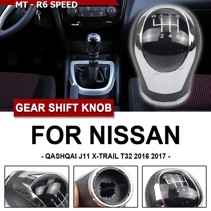 For Nissan Qashqai J11 X‑Trail T32 2016 2017 Gear Shift Knob Handball Stick Lever Car 6 Speed Manual Gear Shifter Transmission