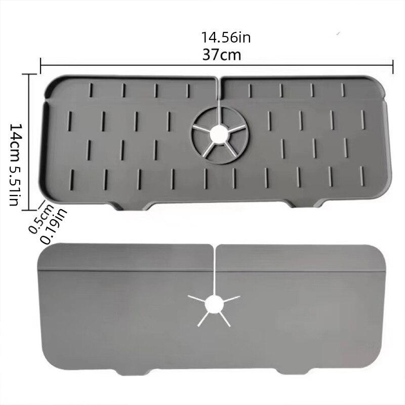 Faucet Mat Kitchen Sink Silicone Splash Pad Drainage Waterstop Bathroom Countertop Protector Quick Dry Tray