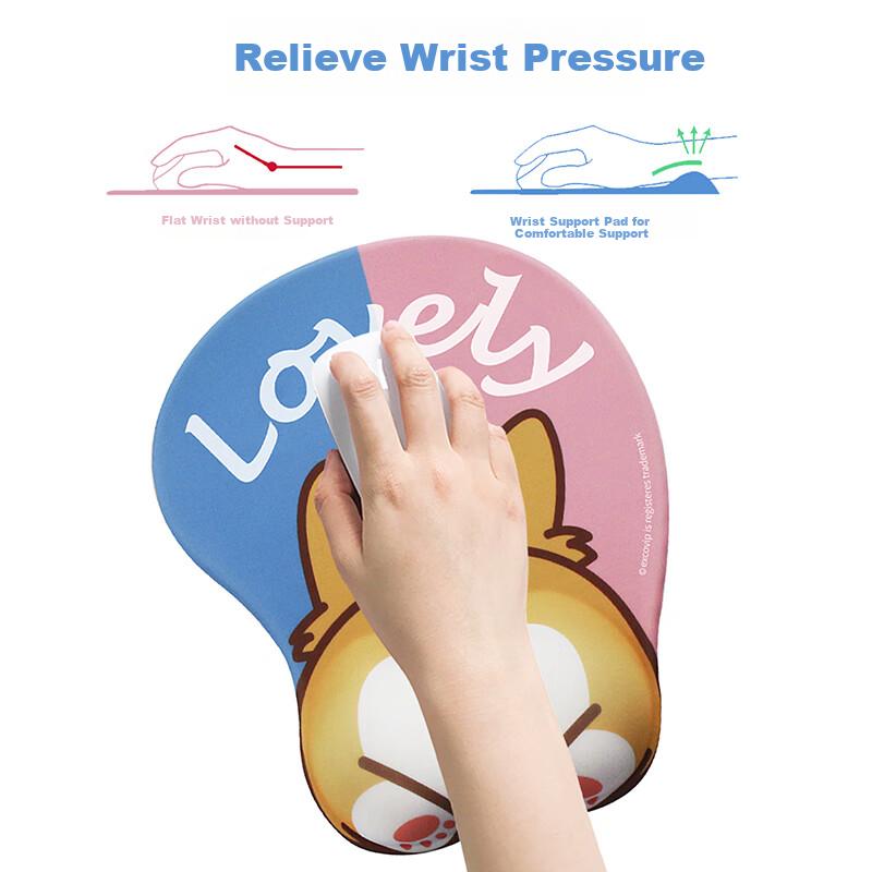 EXCO (EXCO) Corgi Silicone Mouse Pad Wrist Rest, Large Thick Cute Anime Cartoon Wrist Support Mouse Pad, Mouse Pillow Wrist Pad Gaming Desk Mat 14794