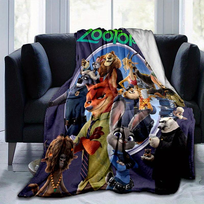 1 шт., Декор для дома в стиле Зверополиса: Уютные пледы, идеально подходящие для спальни, гостиной, путешествий, кемпинга, автомобиля