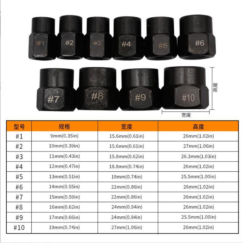 Поврежденный Экстрактор Гаек Болт Винт Шина Проскальзывание Зуб Винт Шестигранный Разборочный Рукав Набор Инструментов для Удлинения