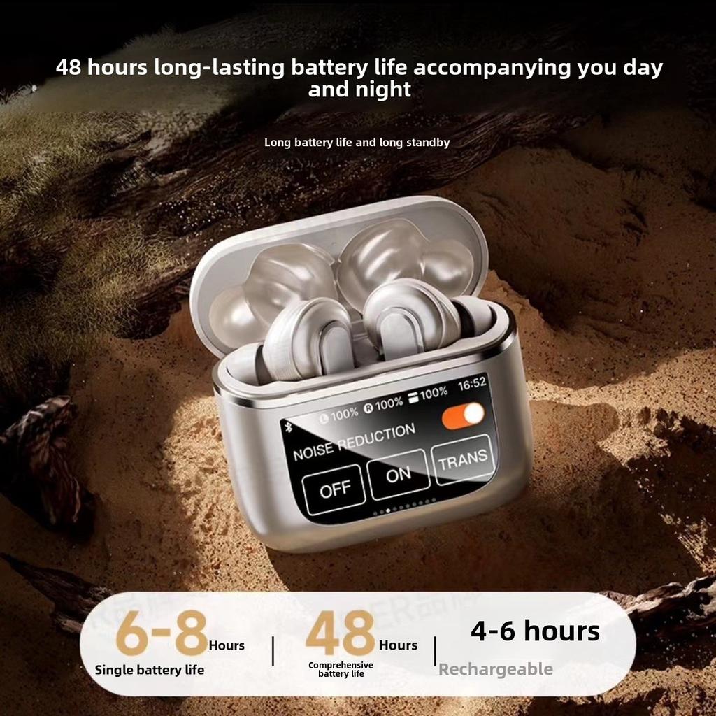 ANC Active Noise Reduction Wireless Bluetooth Headset Ultra Long Life Intelligent Color Screen LED Touch