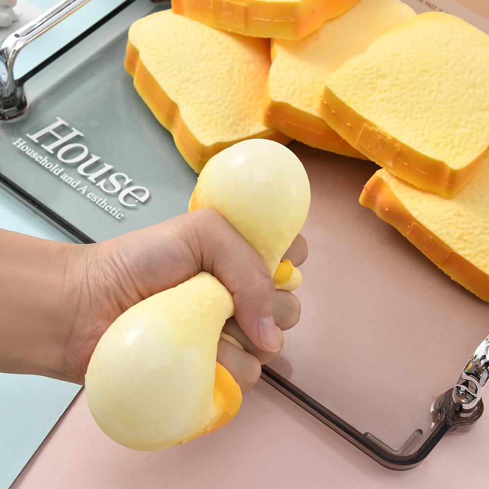 Toast Sliced Bread Stress Toy Simulated Hamburger Biscuit Squishes Toy Sensory Fidget Toys For Kids & Adult Funny Squeeze Toy