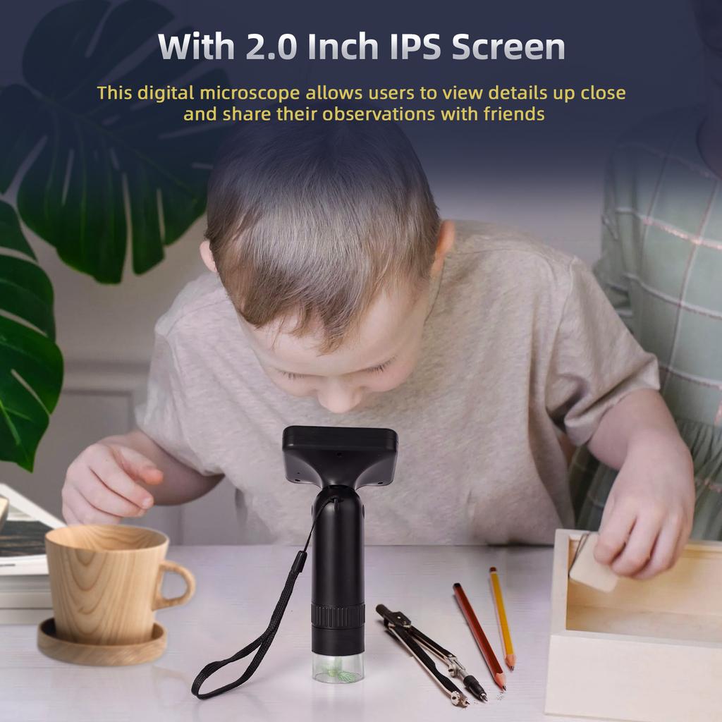 Handheld Digital Microscope for Adults 1000X Magnification Portable Microscope for Kids 2.0 Inch