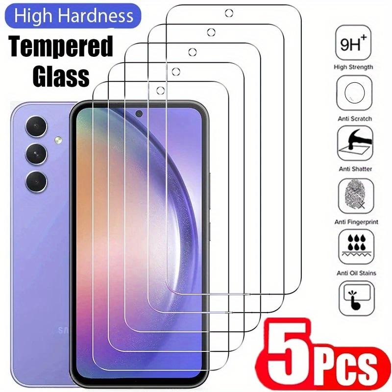 5 шт. закаленное стекло для Samsung Galaxy A51 A52 A53 A54 A55 5G защитное стекло для экрана прозрачное HD стекло прозрачная пленка
