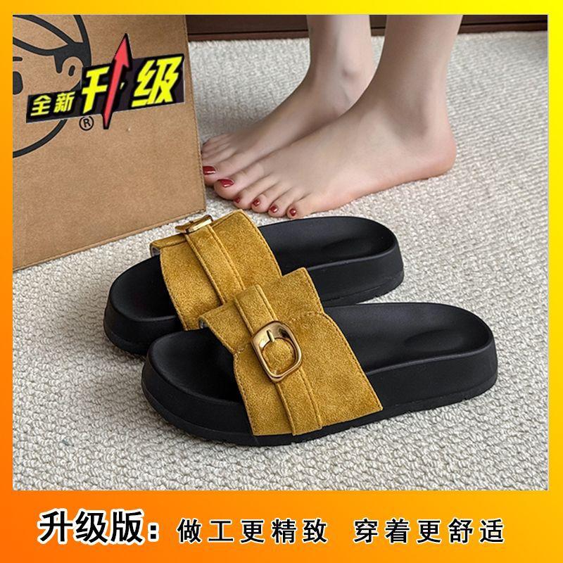 Fashion Stepping On Shit Feeling Seaside Beach Sandals Cool Slippers 2025 New Thick-soled Casual Women's Summer Outer Wear One-word Drag