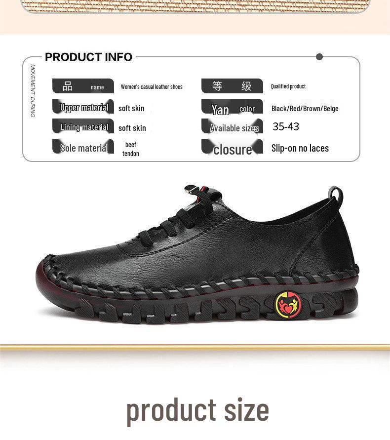 Hand-Stitched Women's Flat Shoes with Soft Beef Tendon Sole for Autumn and Winter Casual Wear